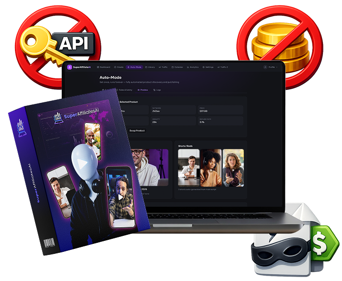 SuperAffiliatesAI no API keys required feature screenshot